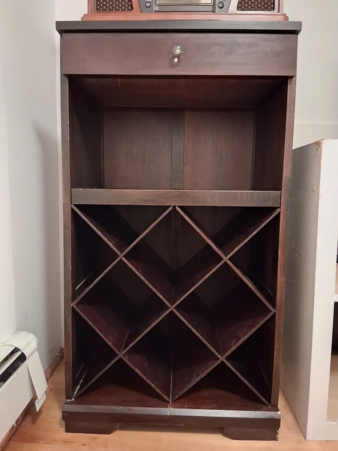 Wooden Wine Rack with Drawer