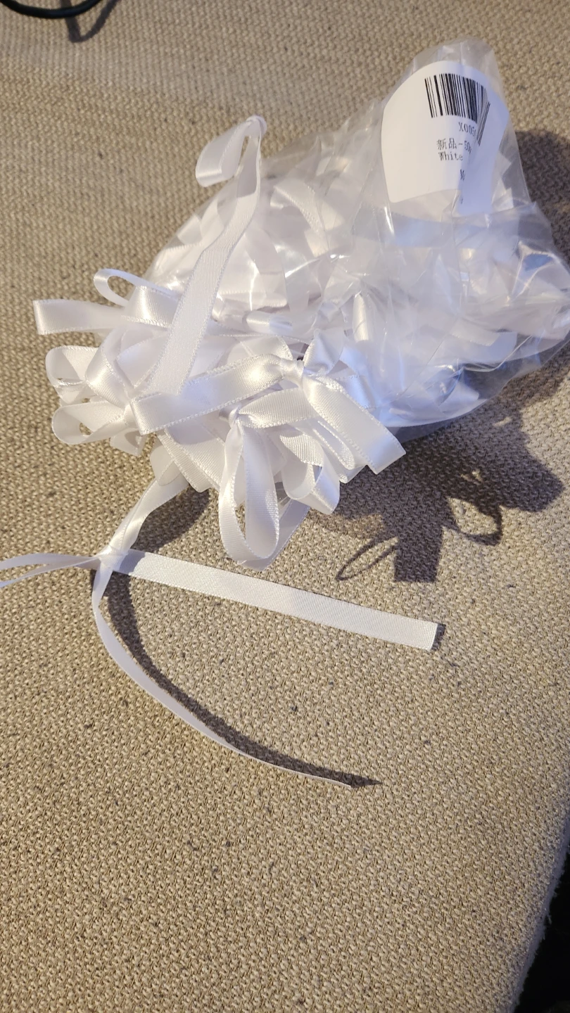 50 Pcs White Ribbon Bows