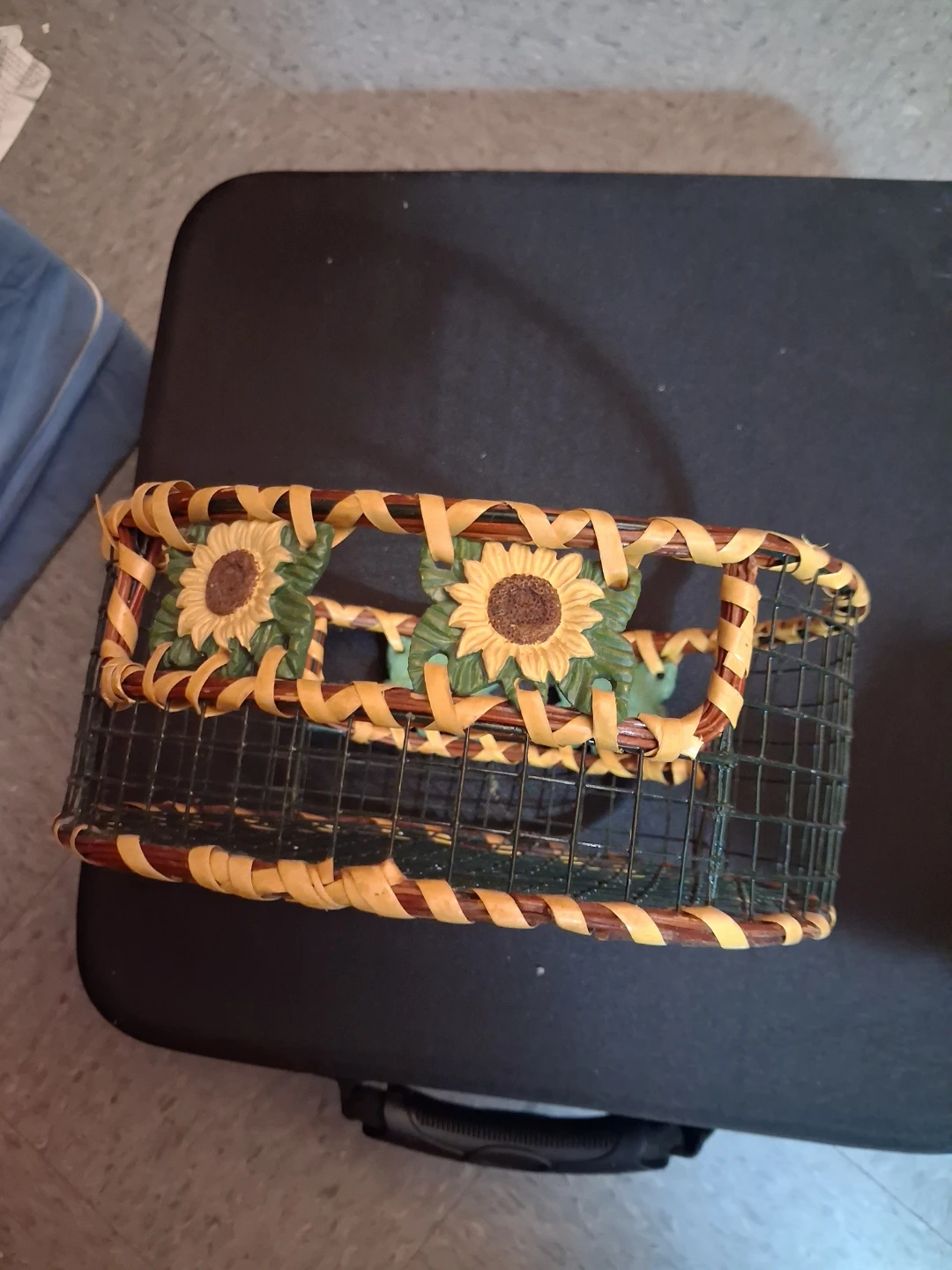 Decorative Woven Basket with Sunflowers - photo 2