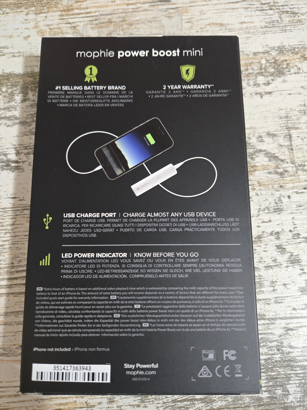 Mophie Power Boost mini Portable Charger 2,600 mAh - photo 2