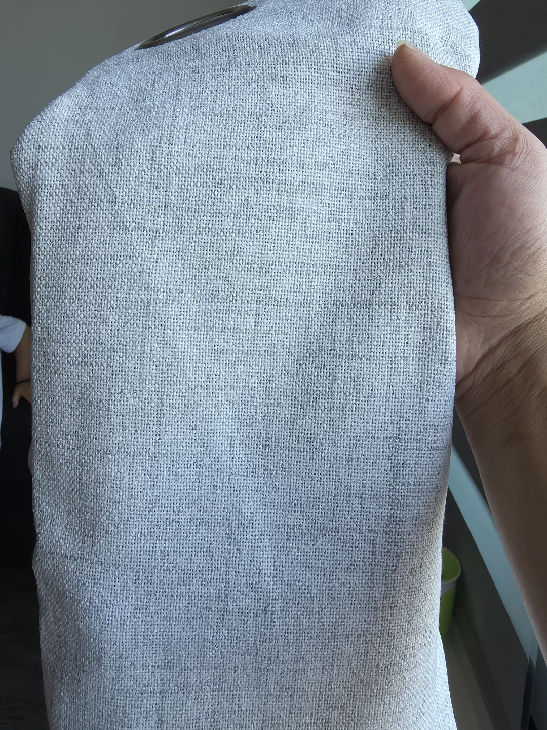 Light Grey Grommet Curtain Panel x2