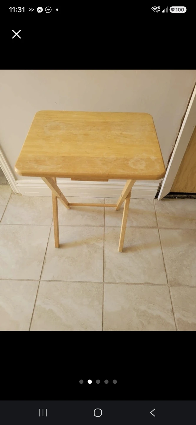 TWO NEW Wooden Folding Tray Tables- NEW