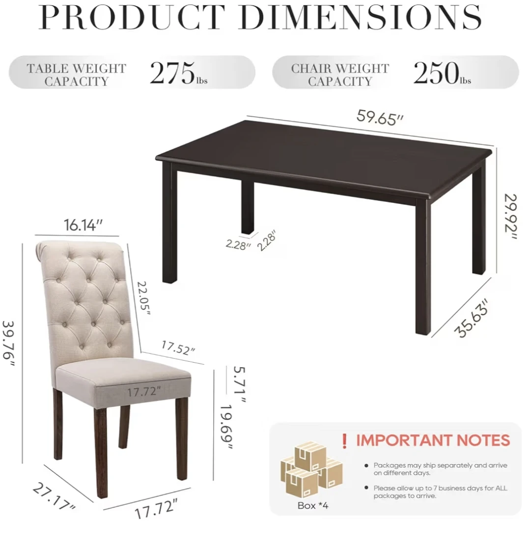 Dining Table and Chairs Set - 6 Seater - photo 2