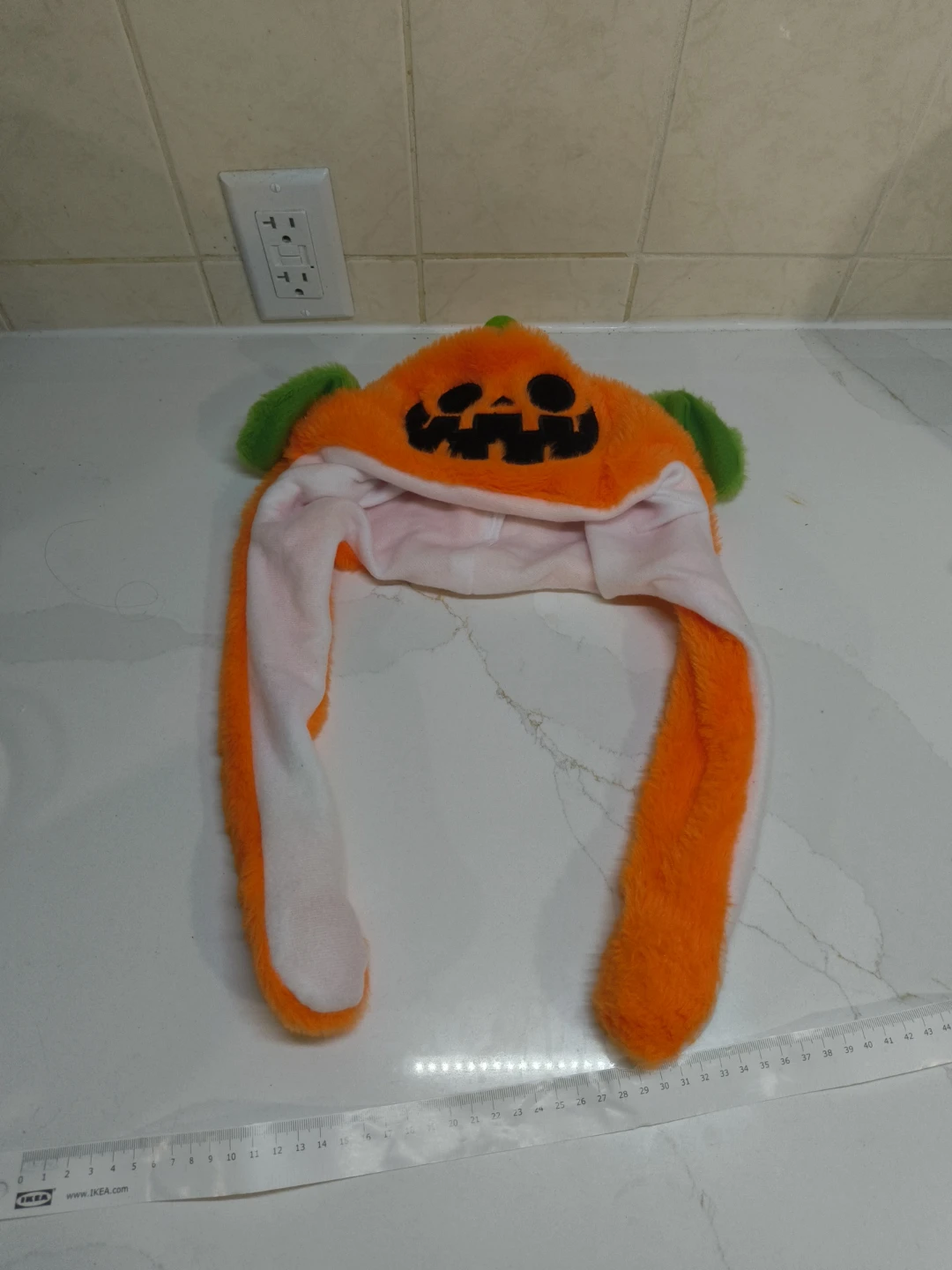 Plush Pumpkin Hat with Tassels