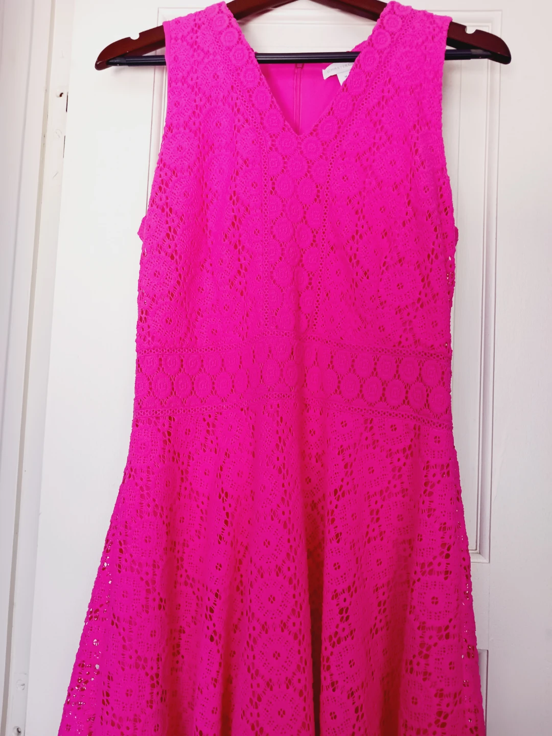 CHARTER'S CLUB Hot Pink Lace Dress. Size Medium. - photo 5