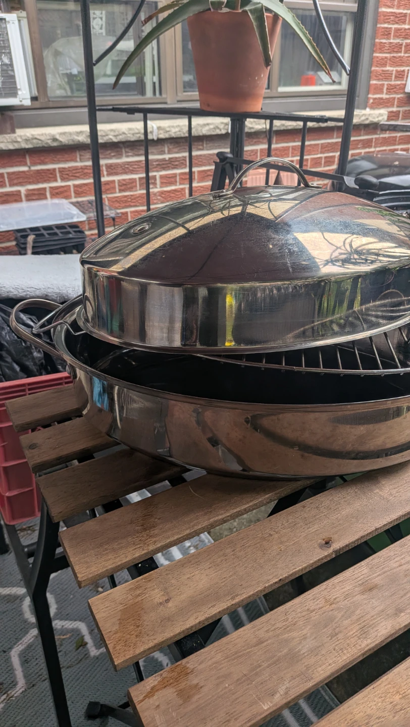 Large Stainless Steel roaster with Lid and Rack - photo 3
