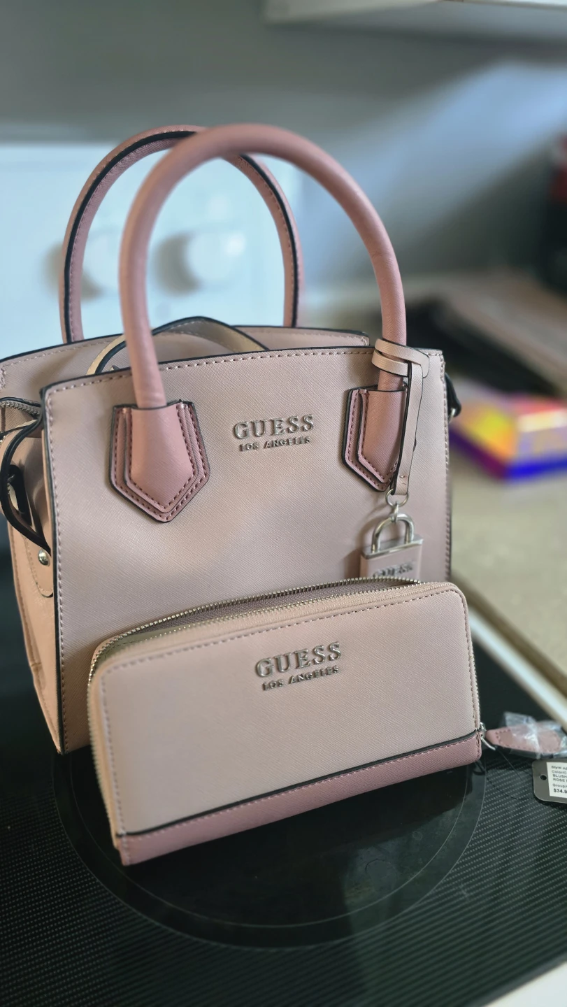 Guess Pink Handbag and Wallet Set