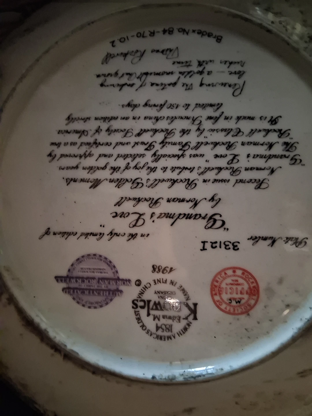 Norman Rockwell "Grandma's Love" Collector Plate⚽ - photo 2