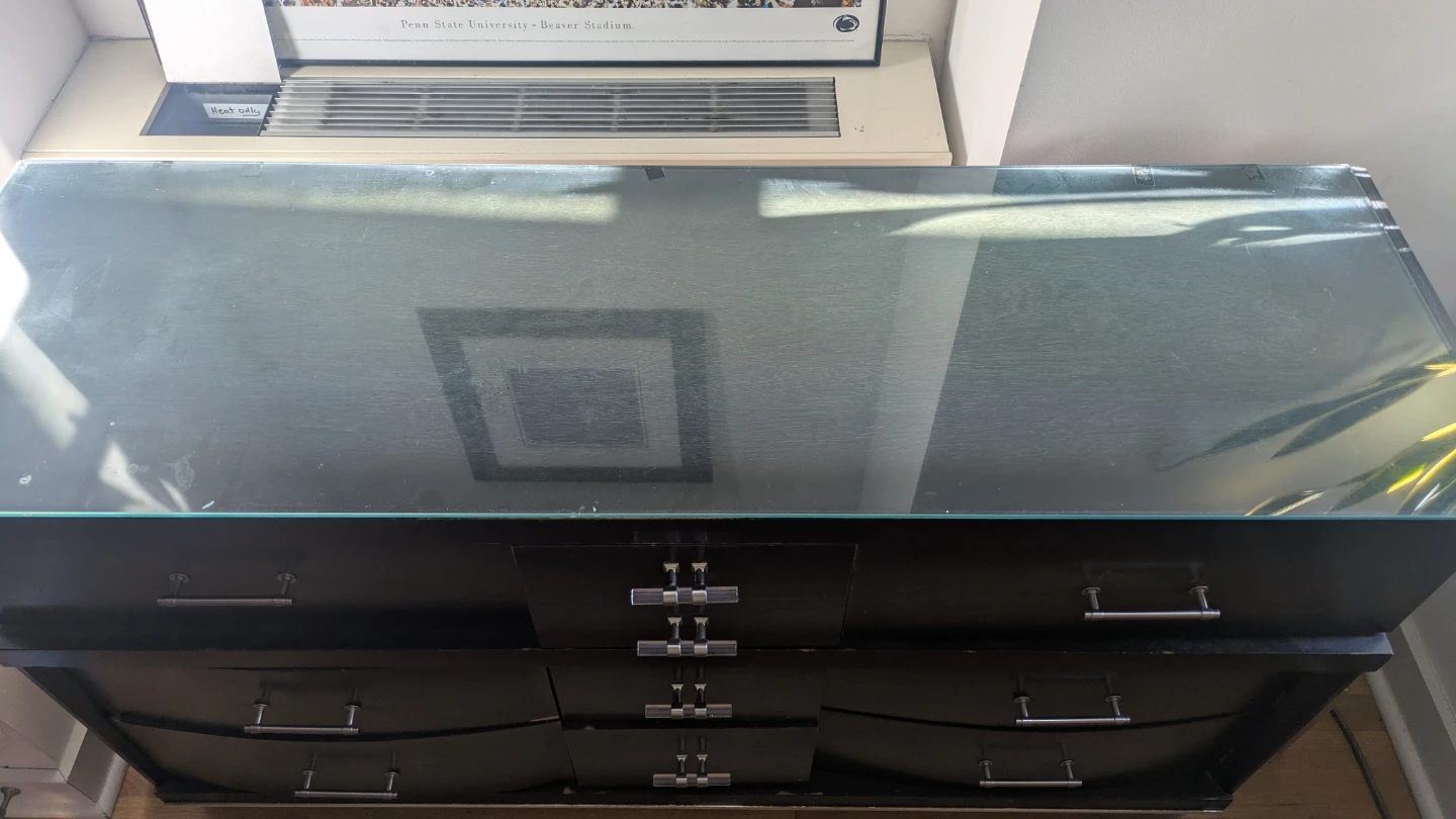 Black Dresser with Glass Top