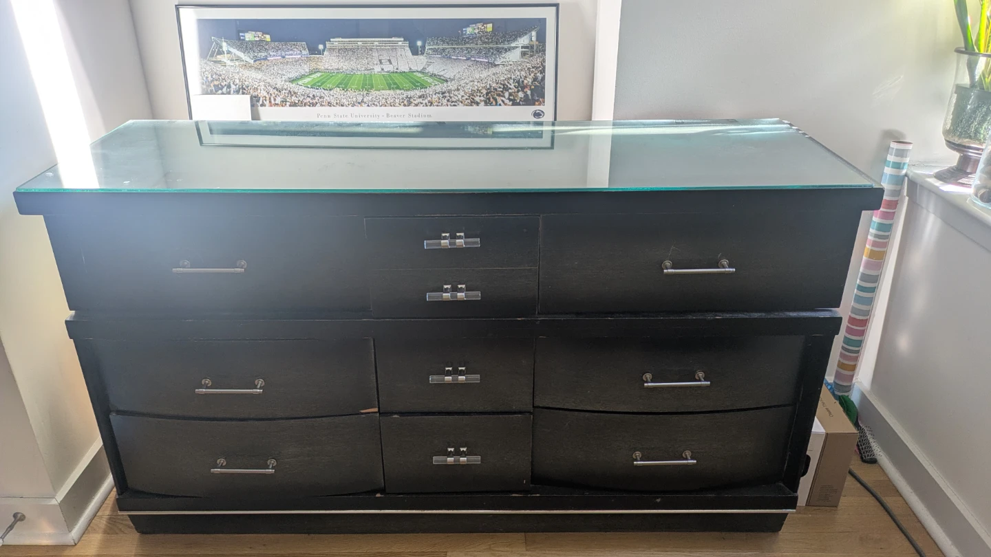 Black Dresser with Glass Top - photo 2