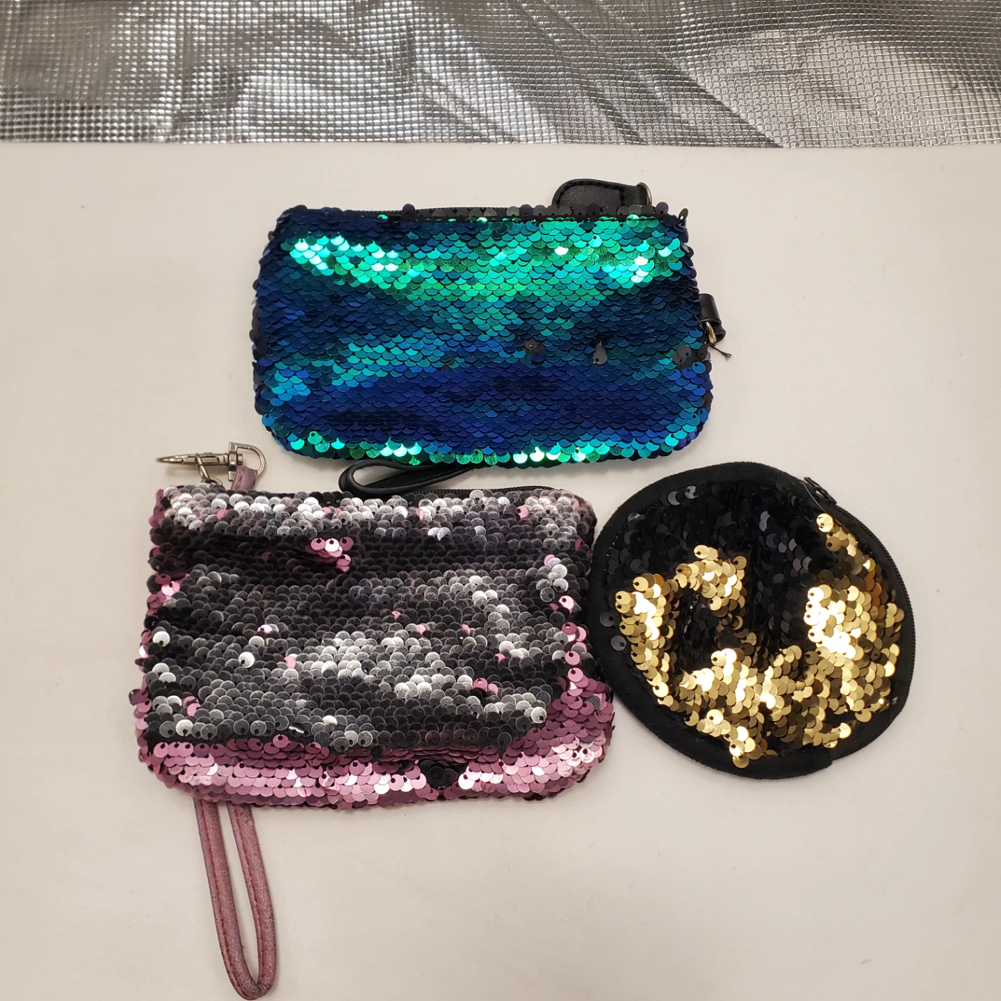3 Sequin Pouches