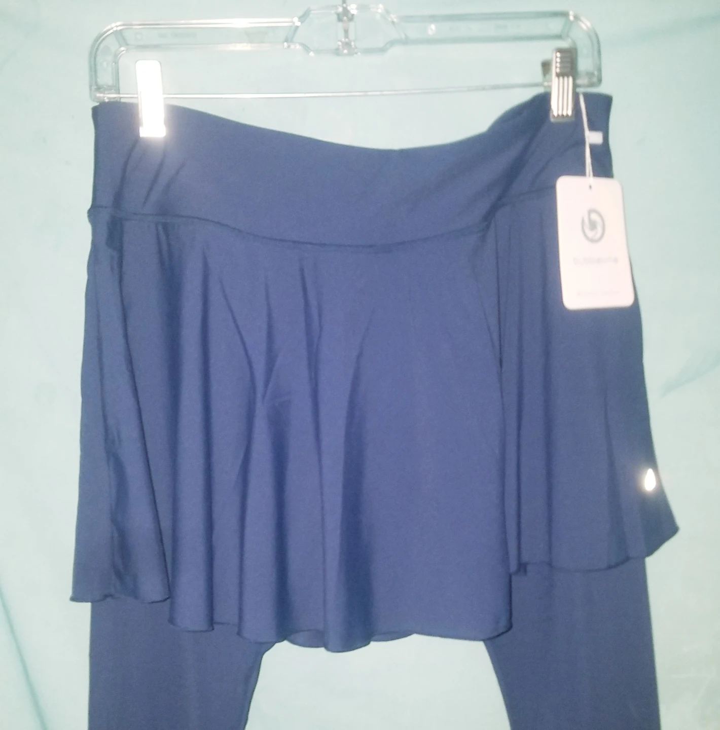 Ladies Navy Blue Bubblelime Golf Skirt w Attached Leggings - photo 2