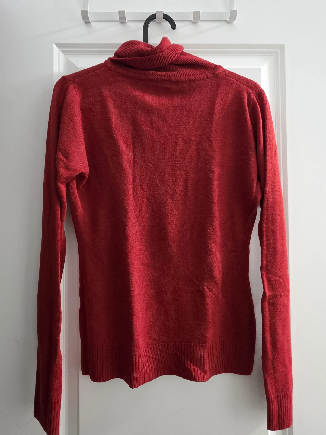 Dark and Bright Red Long-Sleeved Turtleneck