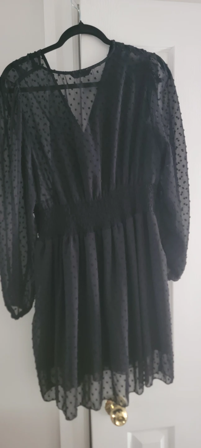 SHEIN Black Burnout Dot Mini Dress - photo 2