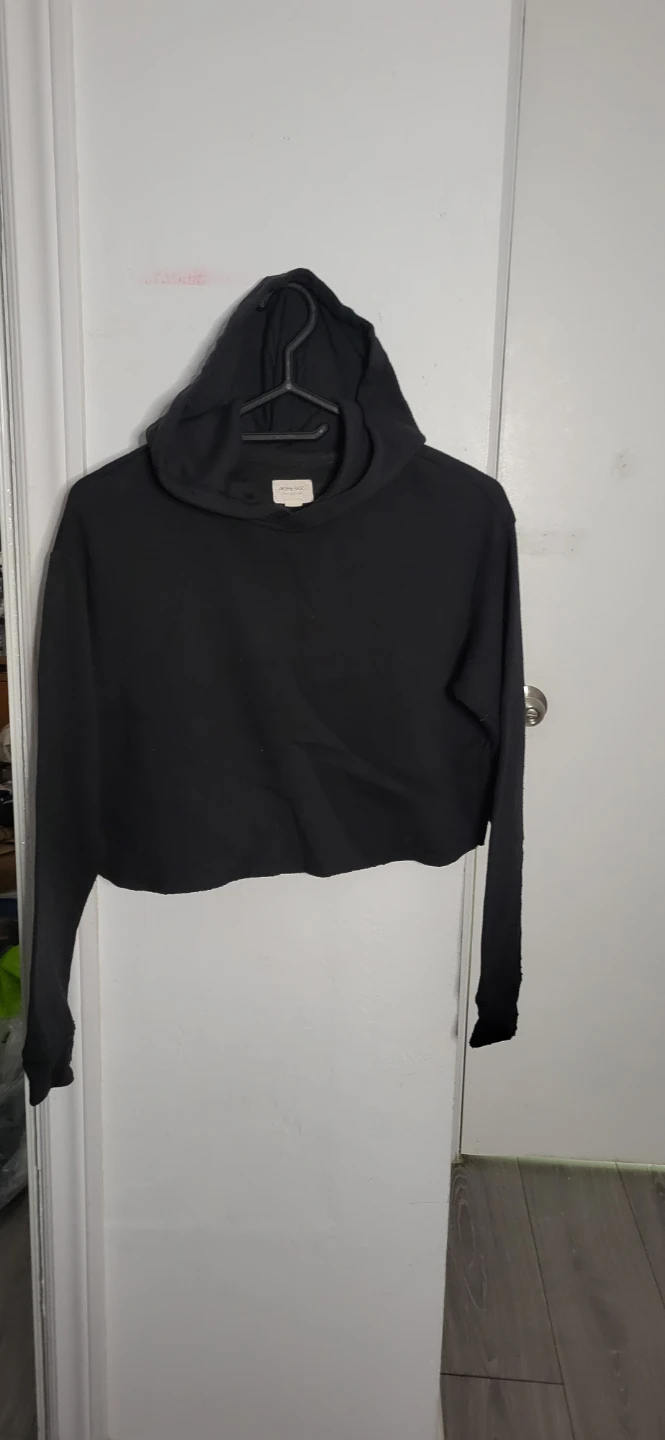 Ardene Black Cropped Hoodie