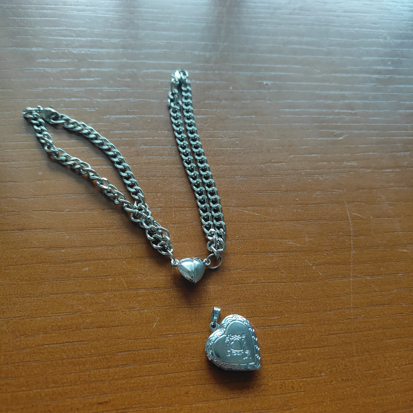 Heart couple bracelets and locket