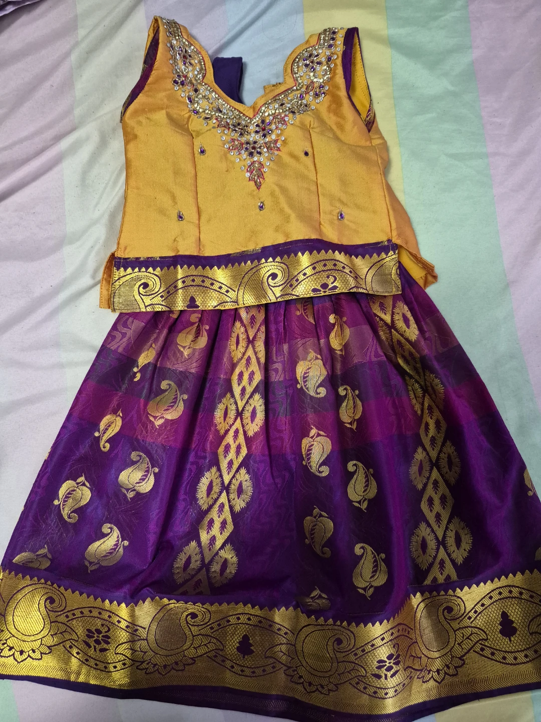 traditional Indian Pattu Pavadai size 16