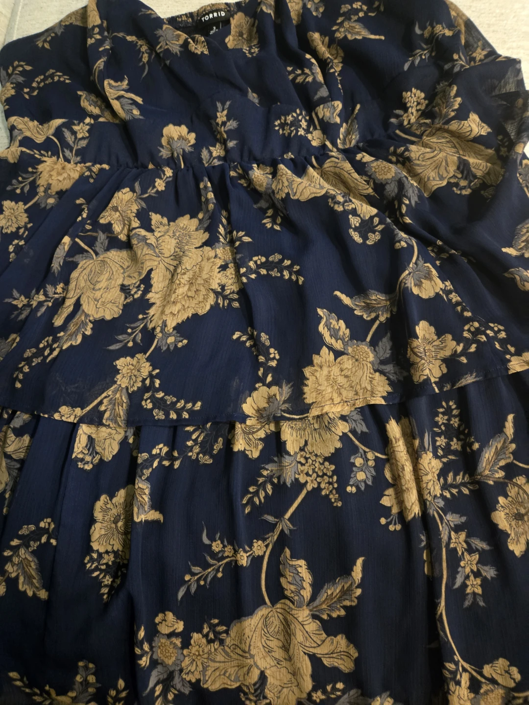 Torrid Navy Floral Tiered Dress - photo 2