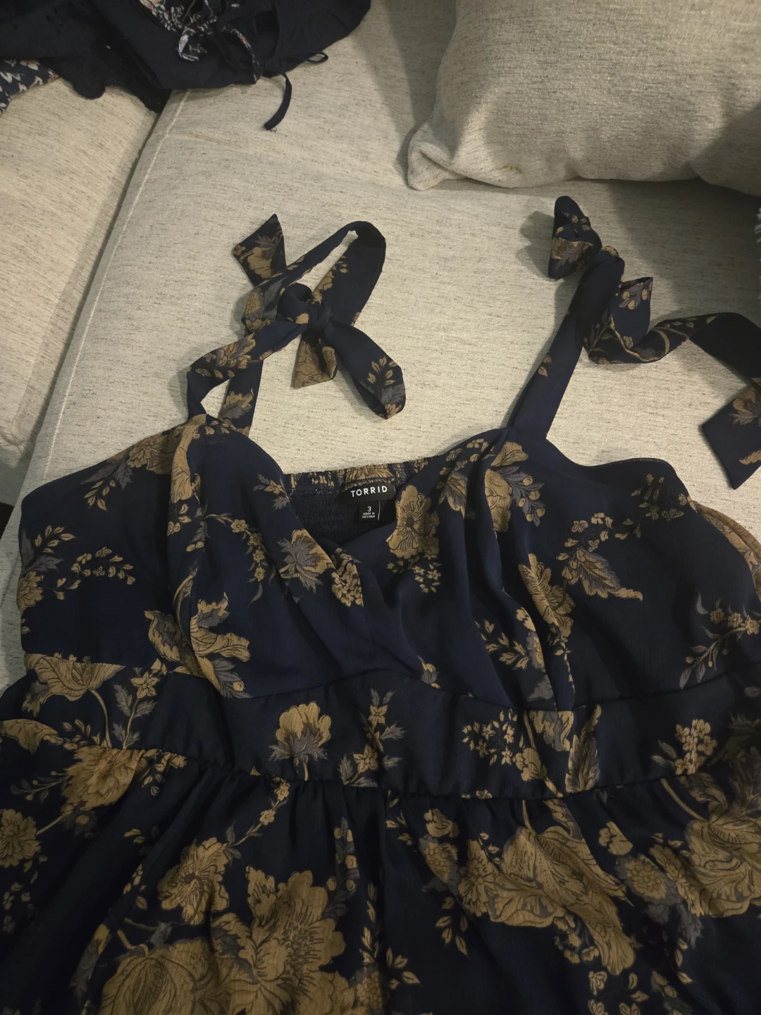 Torrid Navy Floral Tiered Dress - photo 3