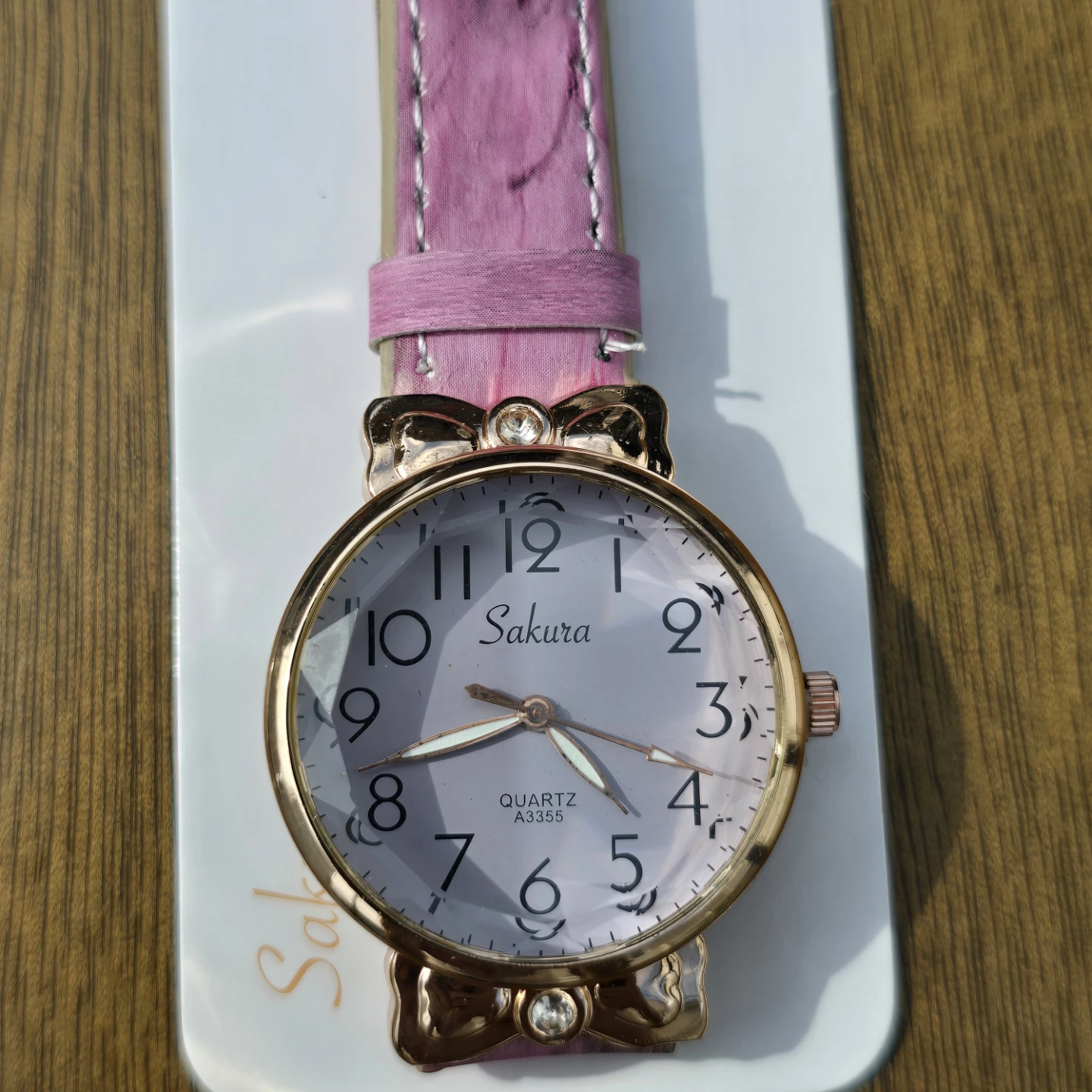 Sakura Quartz Watch with Pink Bow Detail