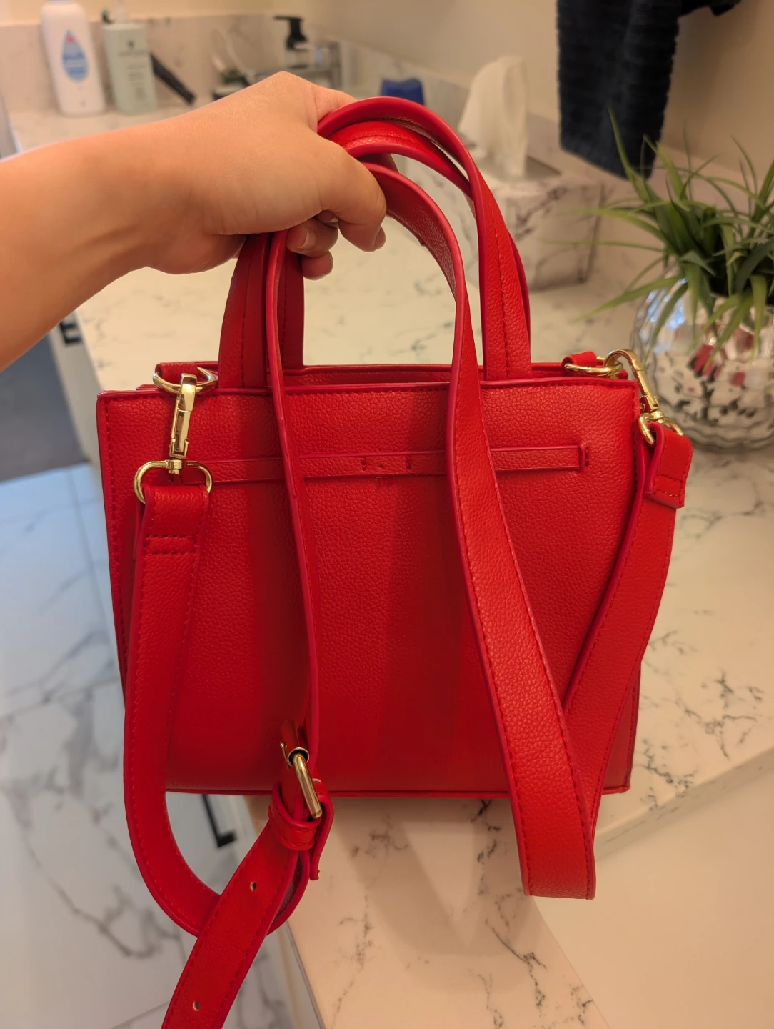 Red Mini Top Handle Bag