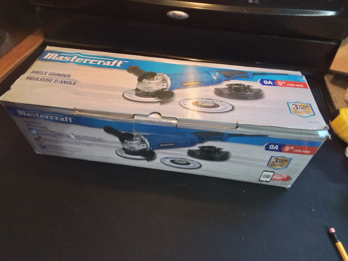 NEW IN BOX: Mastercraft 9A Corded 5-inch Angle Grinder Kit
