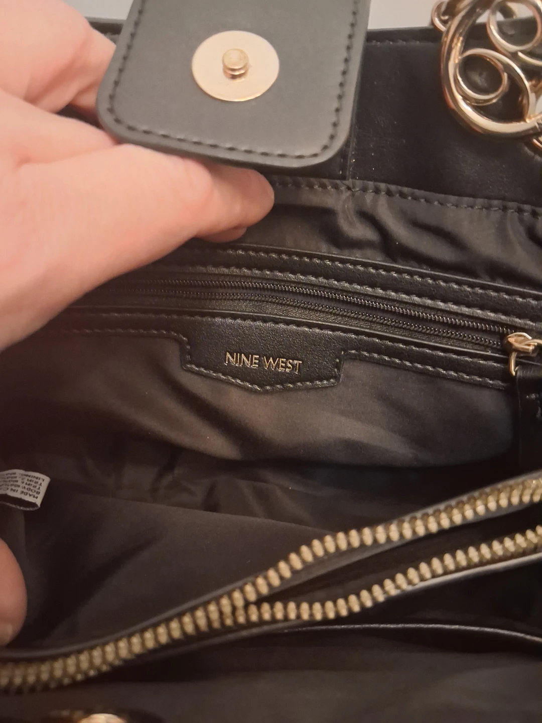 Nine West Black Tote Bag with Gold Accents - photo 4