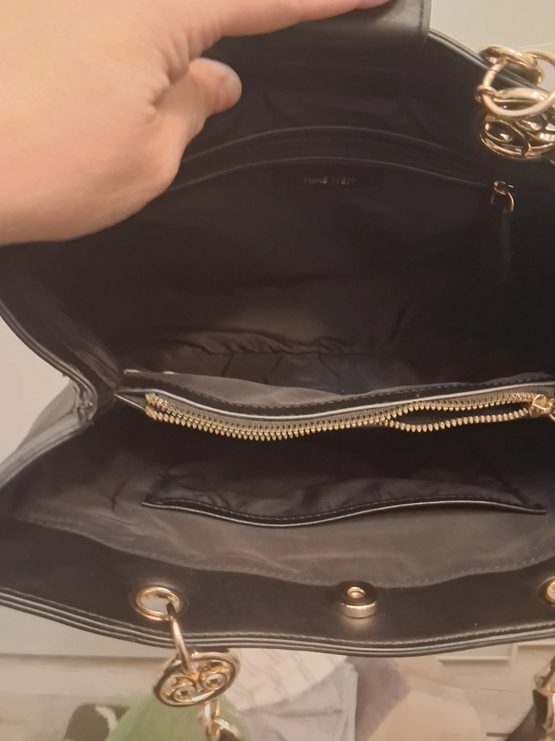 Nine West Black Tote Bag with Gold Accents - photo 5
