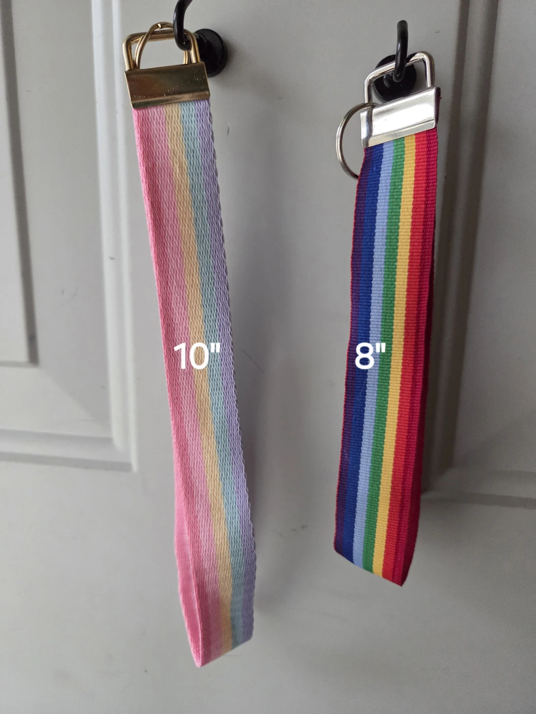 Rainbow Stripe Keychain Wristlets. Price is for each.