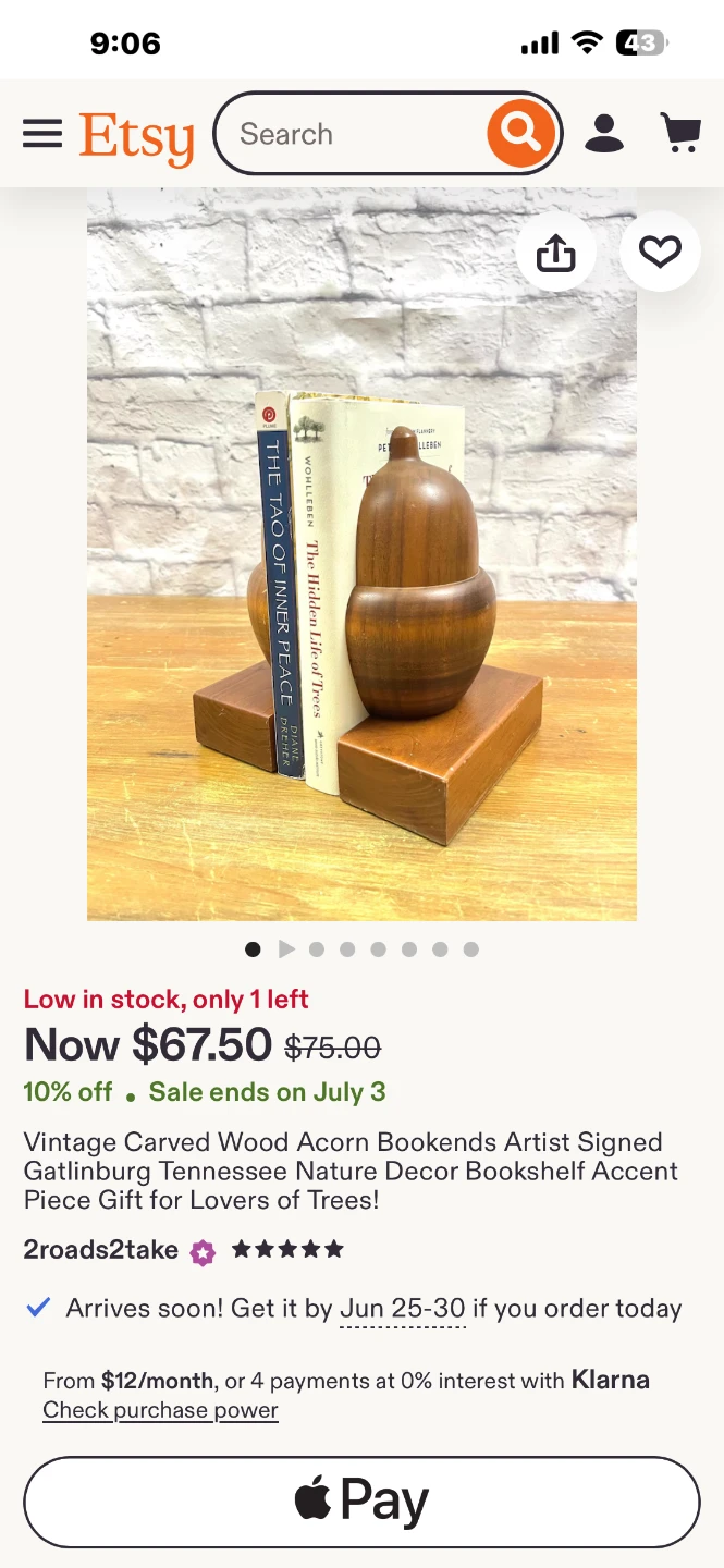Wood acorn bookends - photo 3