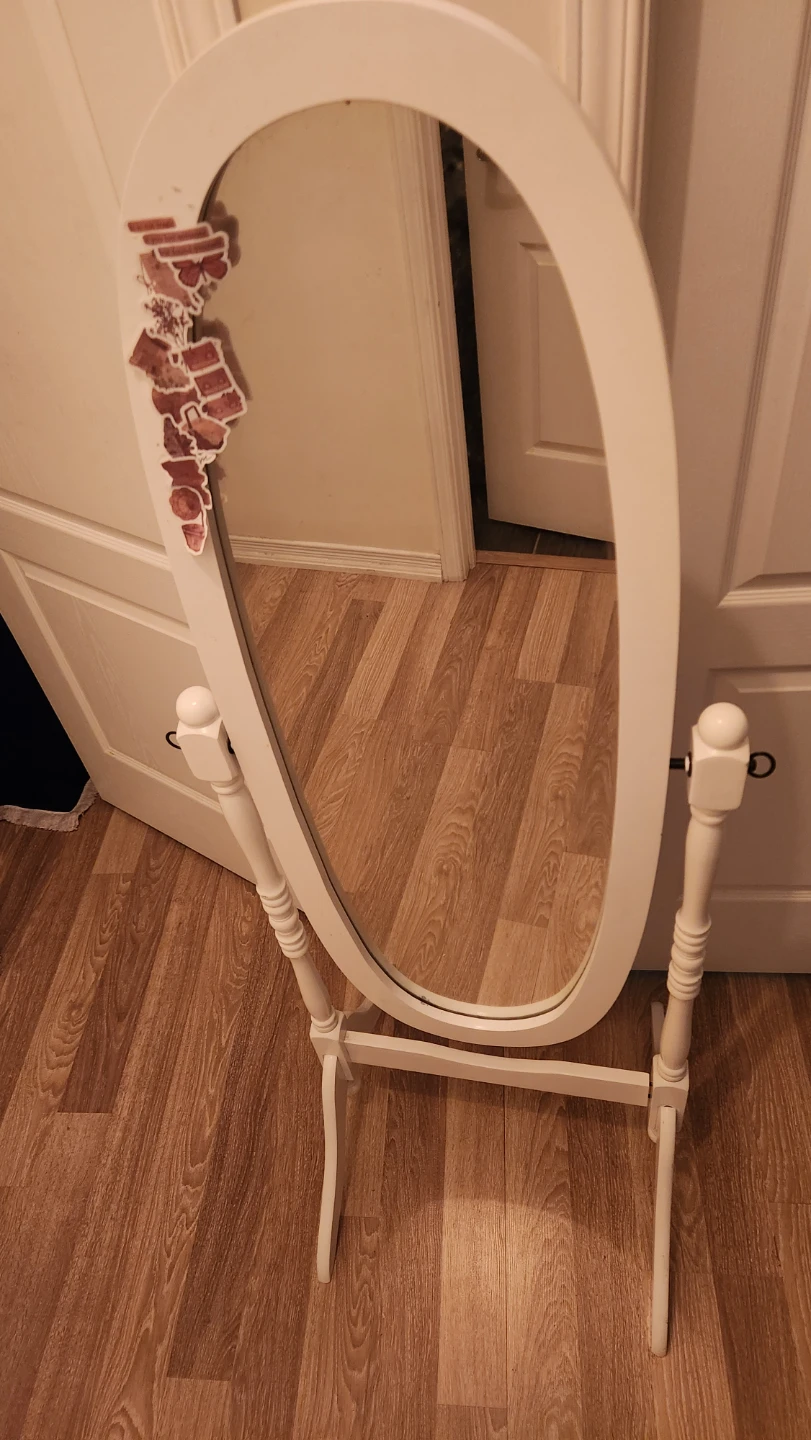 White Oval Floor Mirror - photo 2