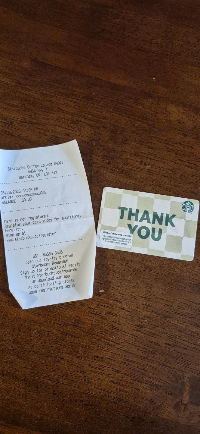 Starbucks Gift Card