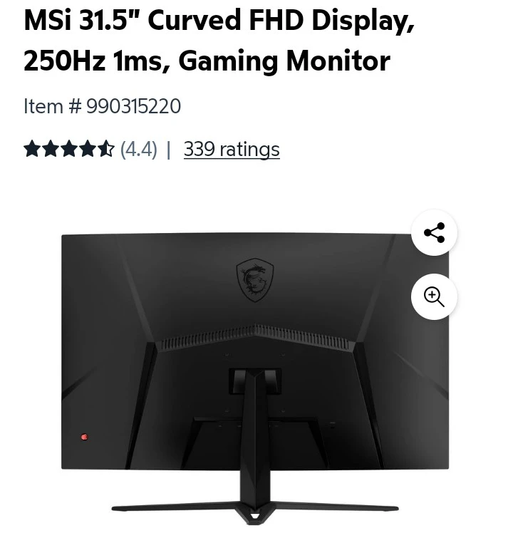 MSI 31.5" Curved Gaming Monitor - photo 2
