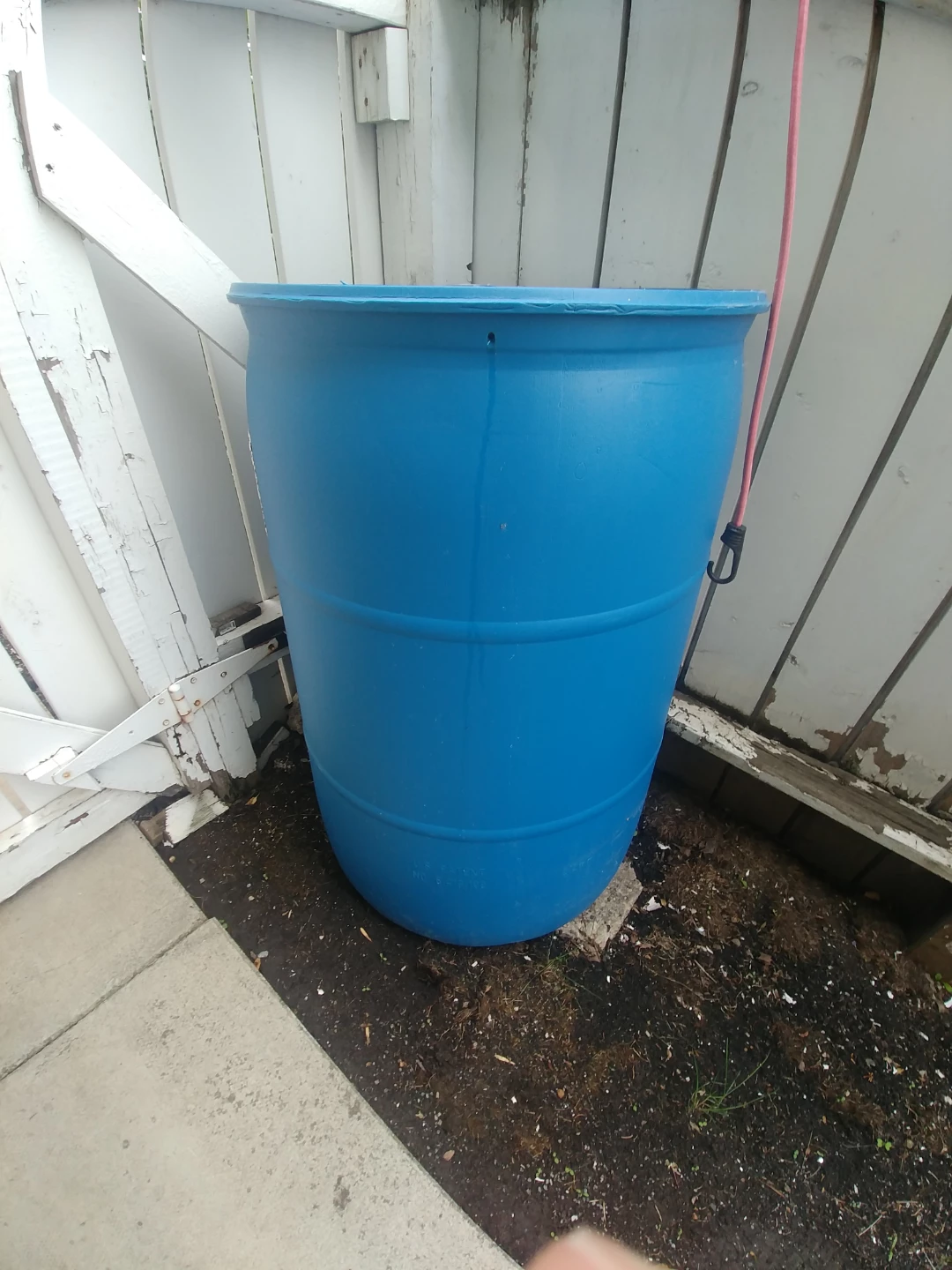 ⚽ 55 gallon blue rain barrel