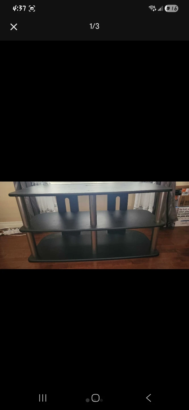 Black 3-Tier Media Stand