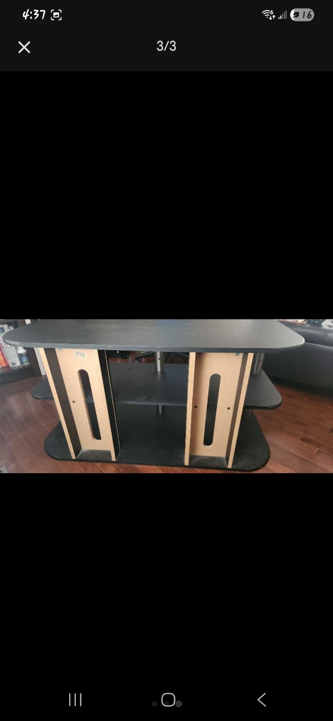 Black 3-Tier Media Stand - photo 3