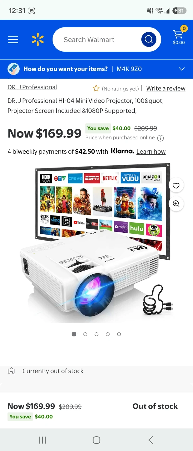Projector with adjustable tripod