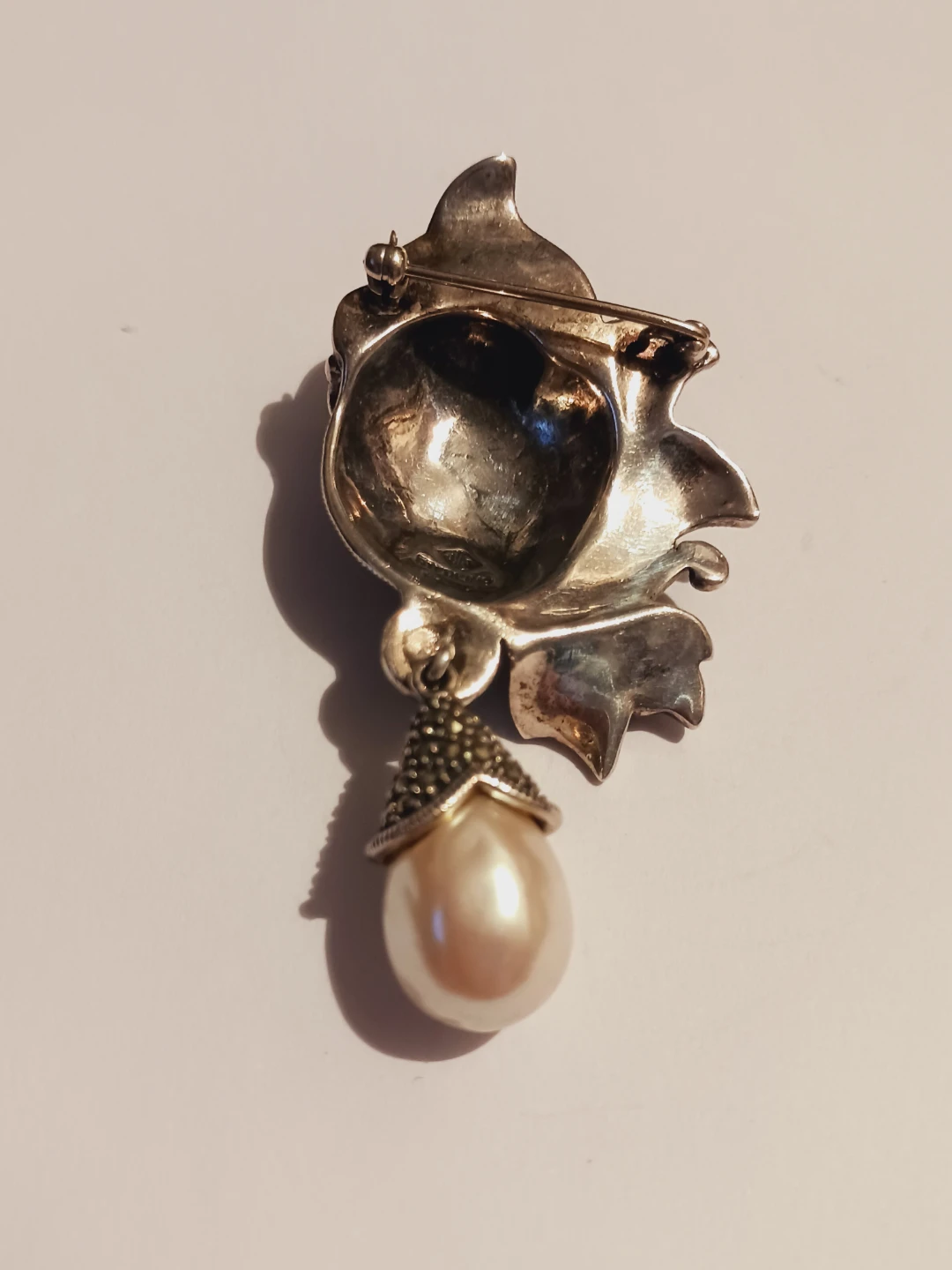 JUDITH JACK Signed Sterling Silver 925 Marcasite Brooch - photo 5