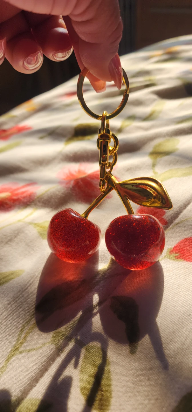 Glittery Cherry Keychain - photo 2