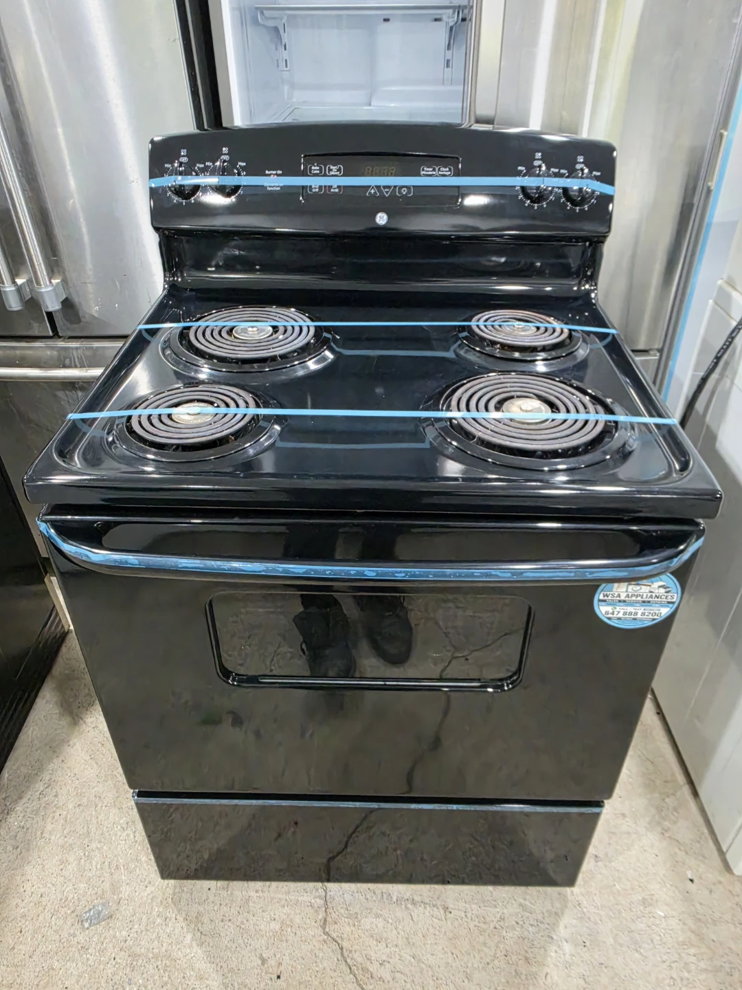 GE 30" Black Coil Top Stove