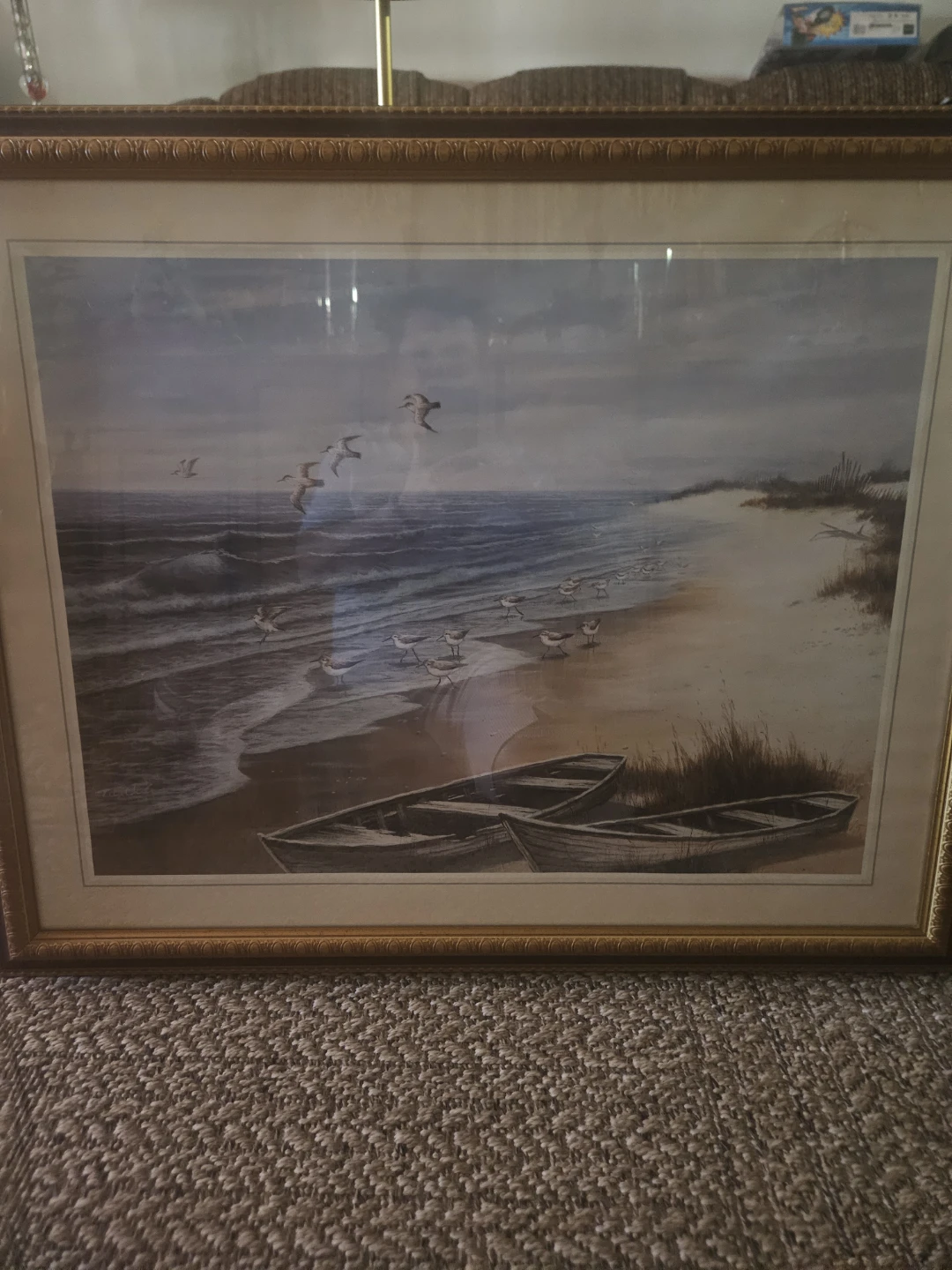 Two Rowboats on beach signed by artist  T.C Chiu