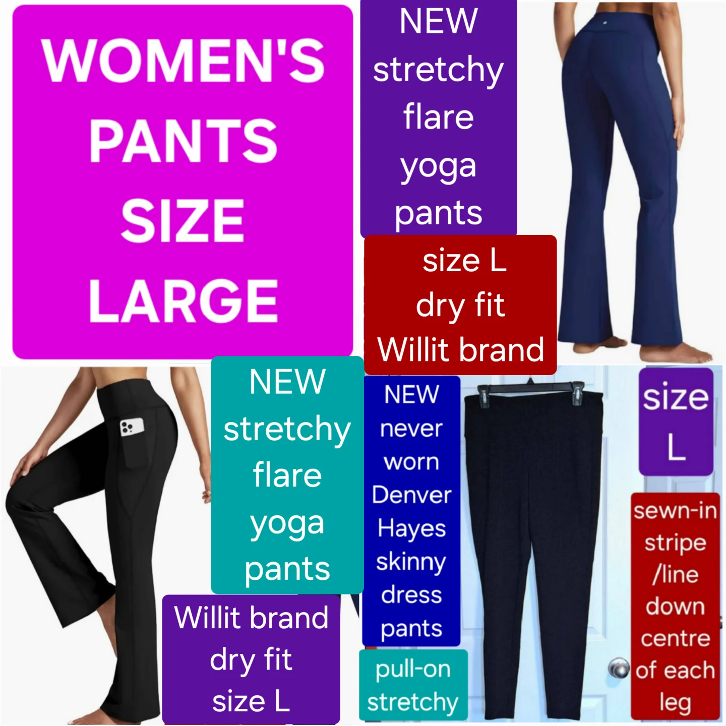 Women's size L pants - NEW