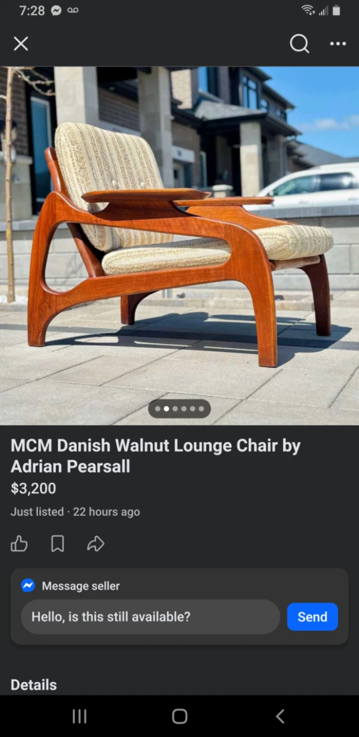 Mid-Century Modern Danish Walnut Lounge Chair by Adrian Pearsall - photo 3
