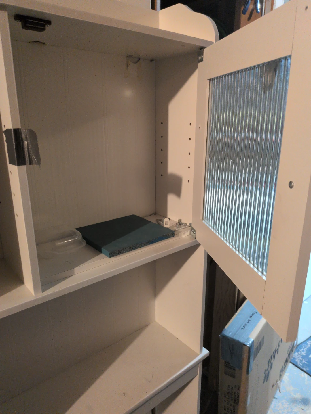 White Storage Cabinet with Glass Door - photo 3