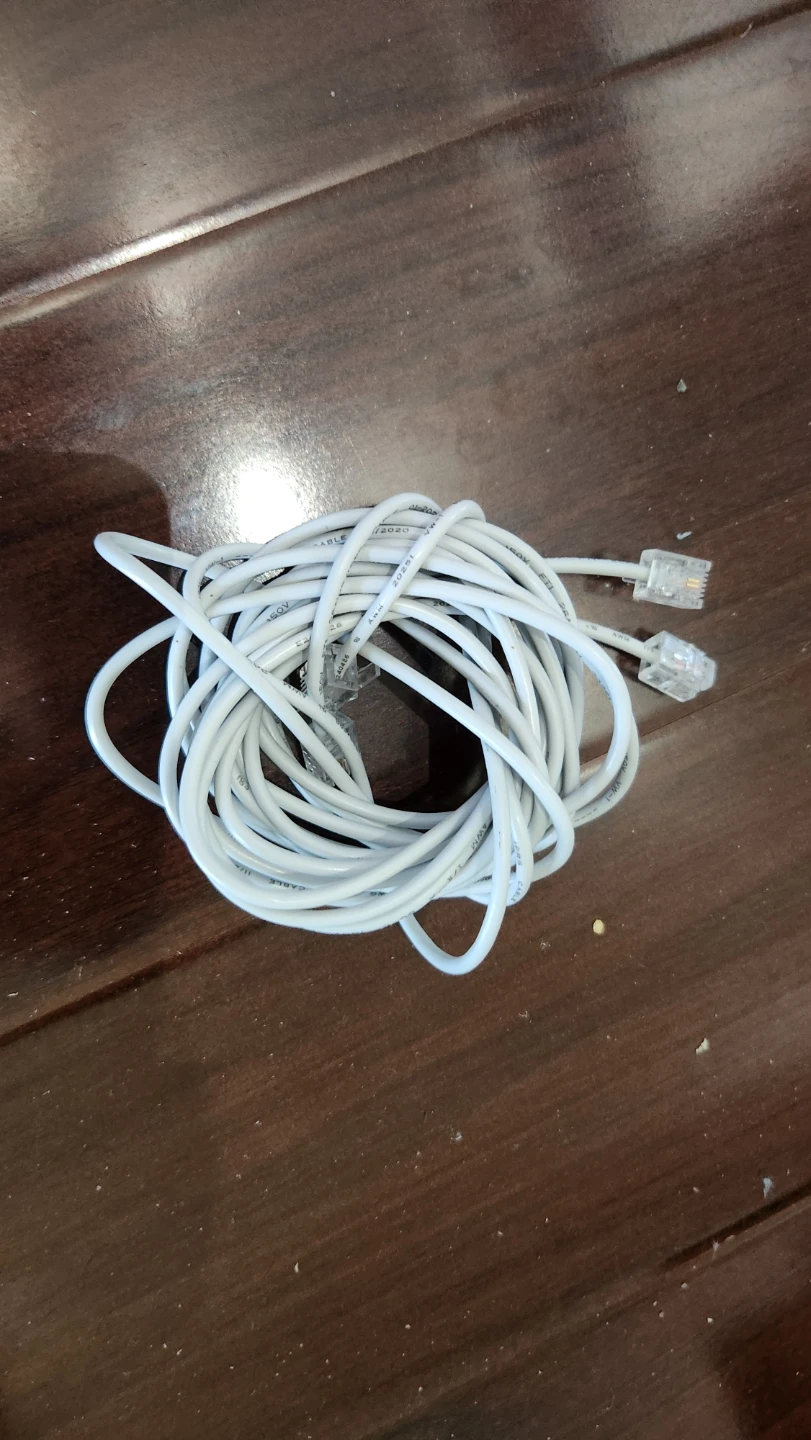 2 White telephone Cable