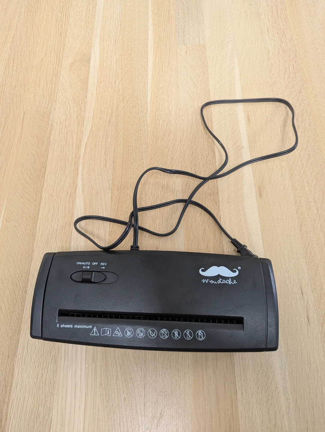Moustache Portable Paper Shredder - Black