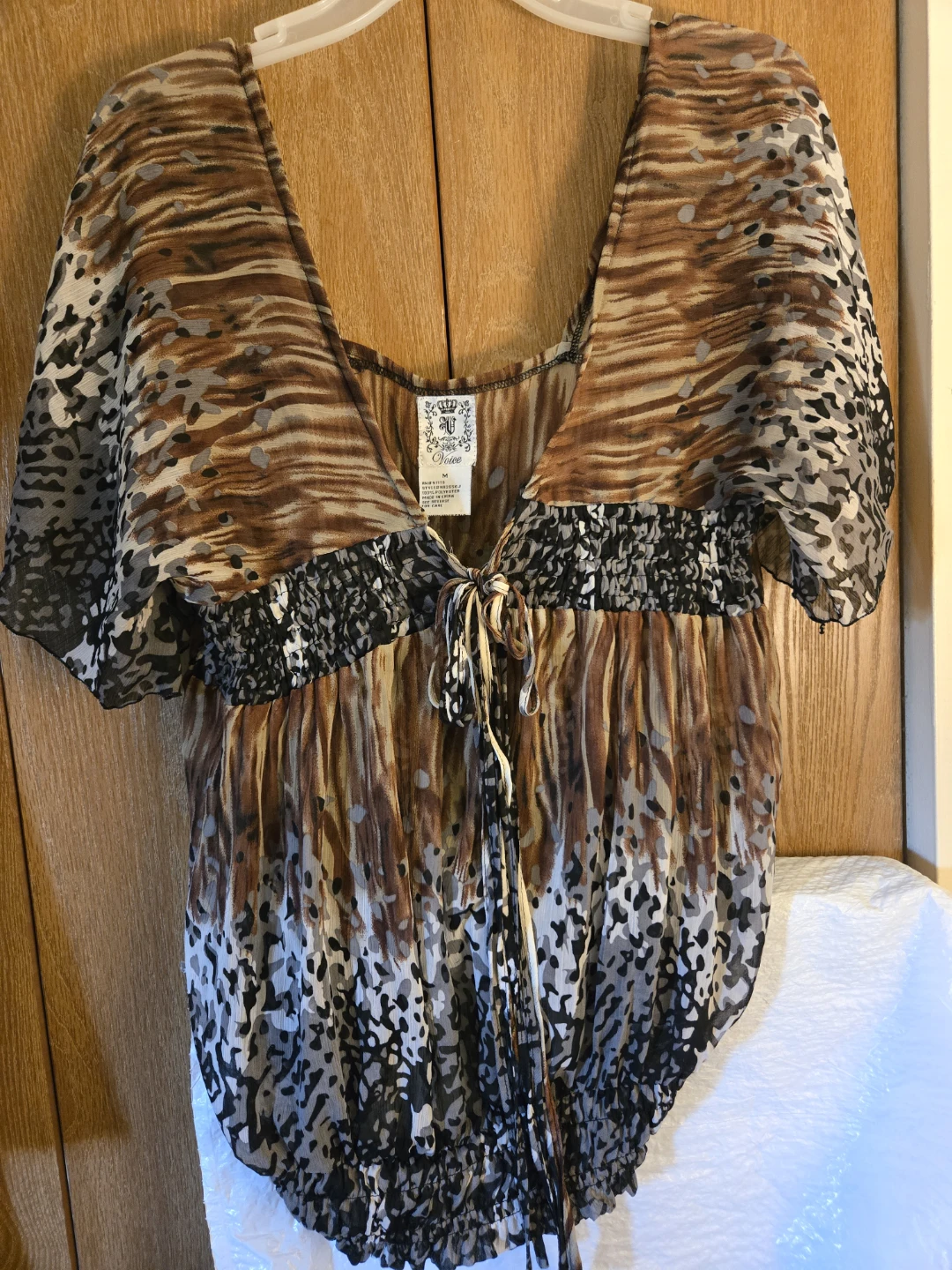 Voice Women's Animal Print Blouse Size M - photo 2