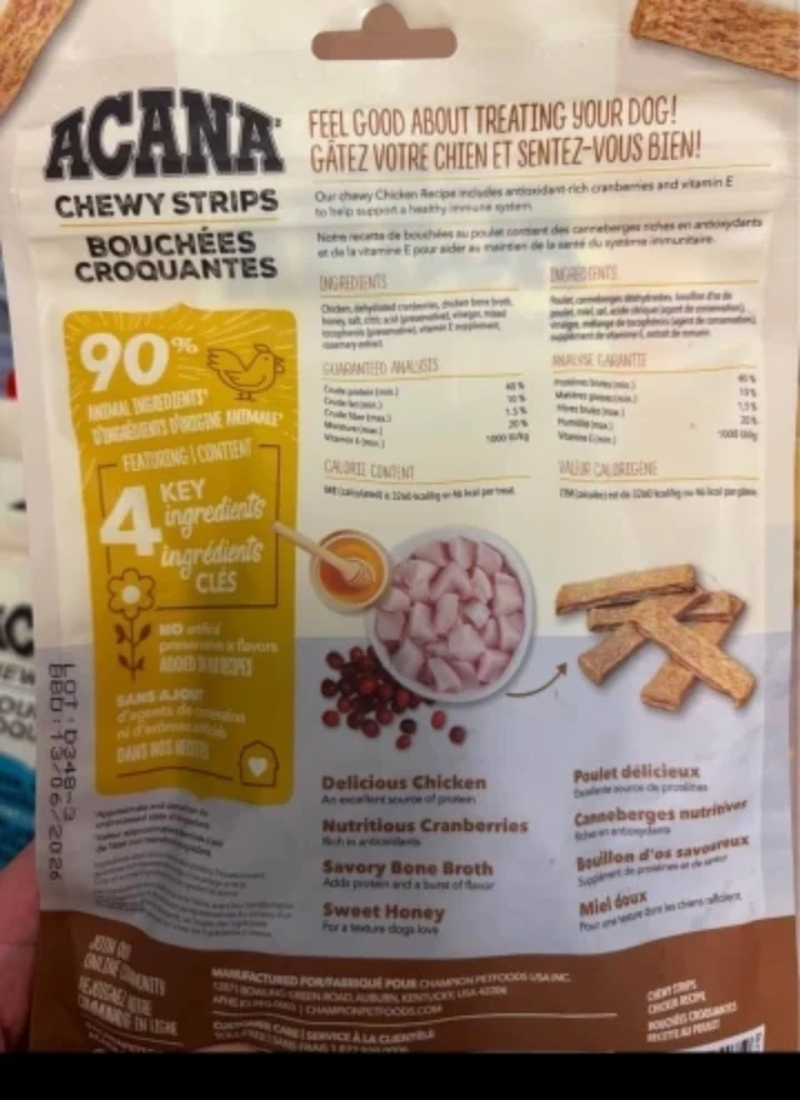 ⚽ ACANA Chewy Strips Dog Treats