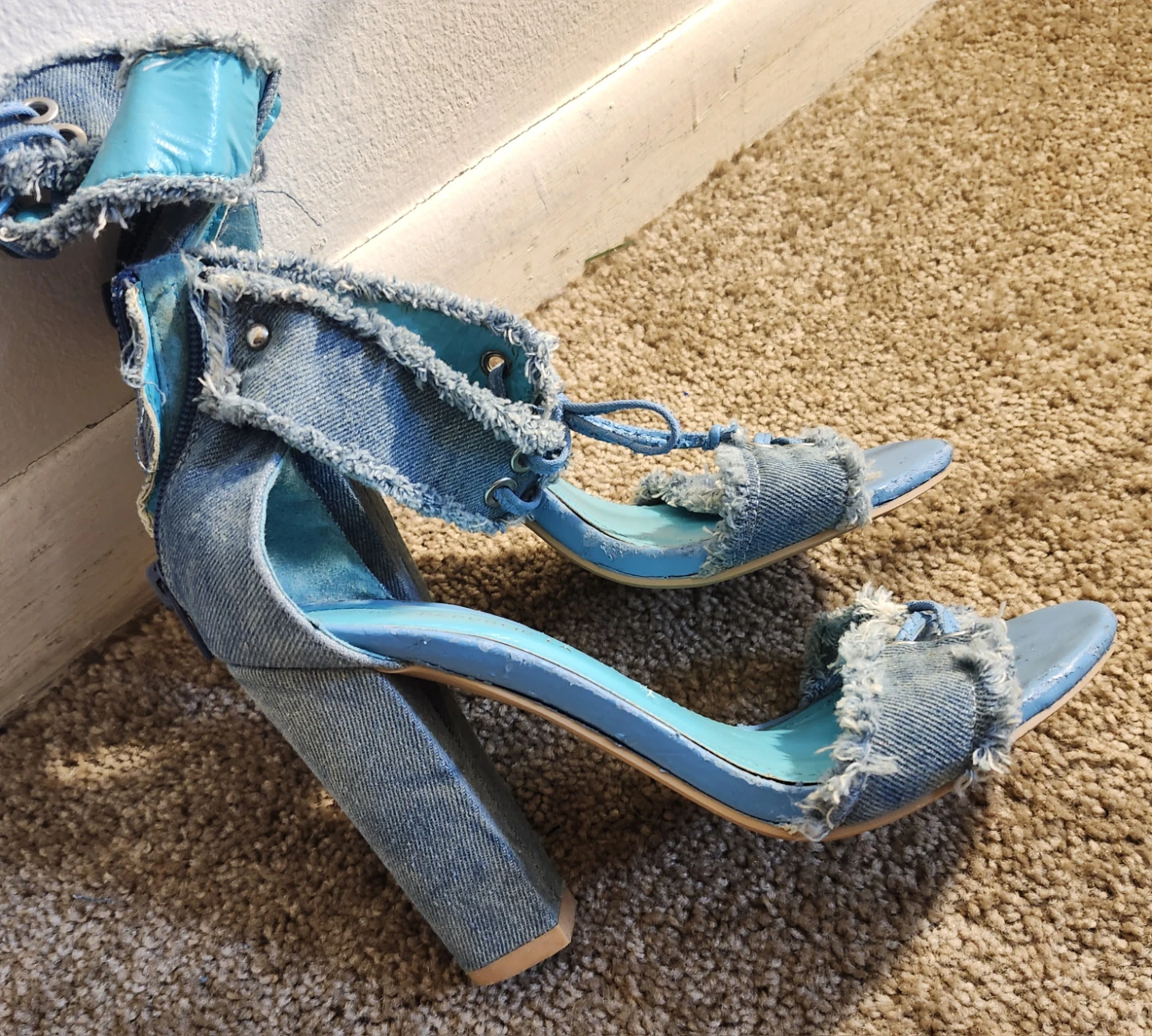 Women's Jean Sandals Heels - photo 2