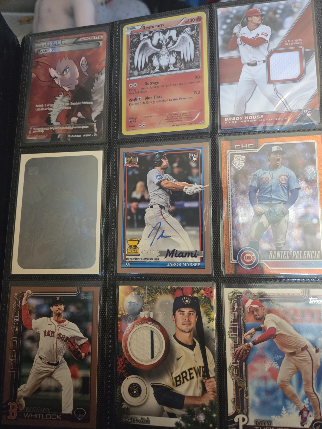 9 cards baseball,pokemon, marvel